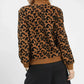 Umgee Leopard Print Quarter-Zip Sweatshirt - DAVERRI FASHIONS