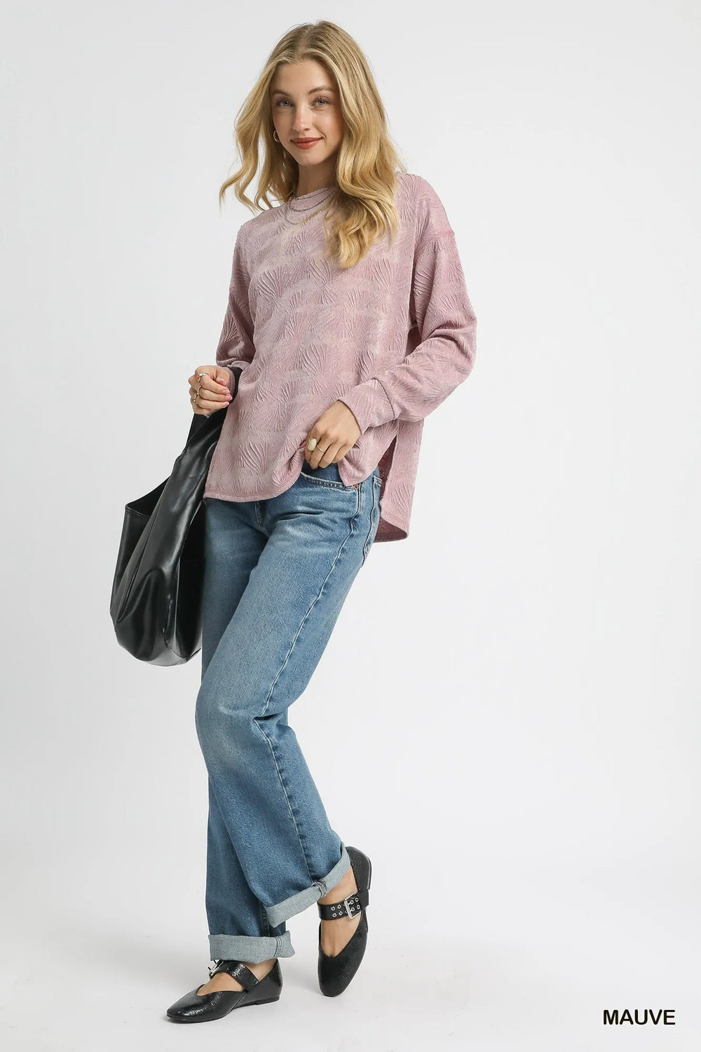 Umgee Textured Knit Long Sleeve Top | Knit Tops Daverri Fashions
