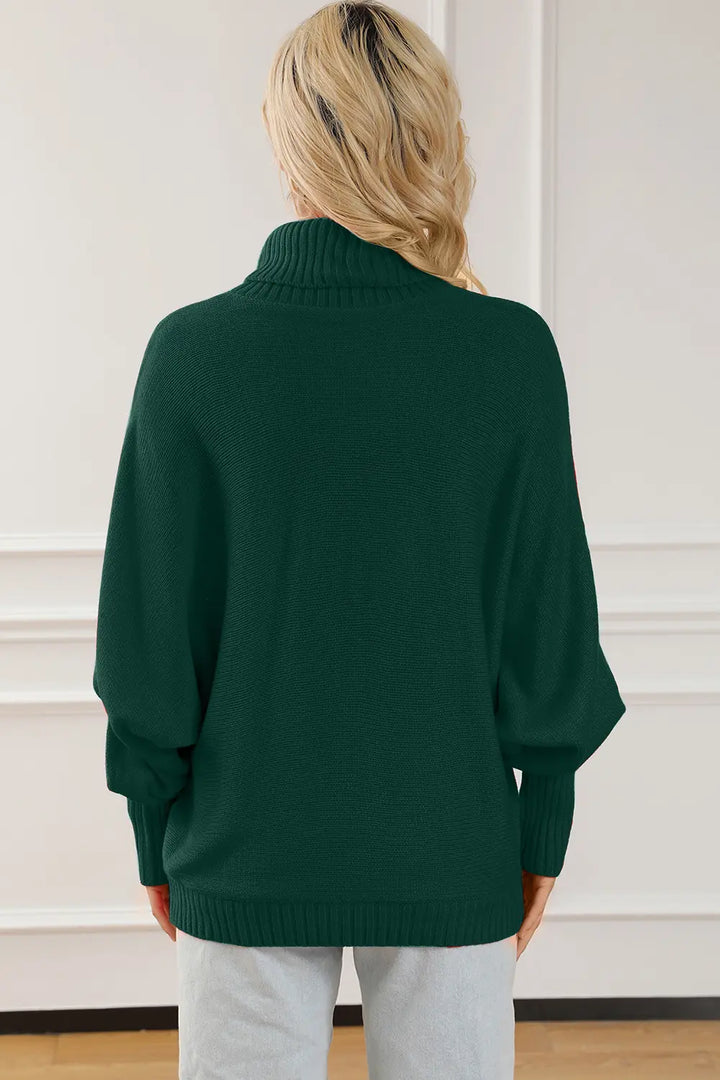 Merry Letter Embroidered High Neck Sweater | Sweaters Daverri Fashions