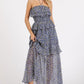Mittoshop Ruffled Smocked Floral Halter Neck Maxi Dress - DAVERRI FASHIONS