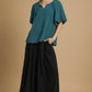 Umgee Textured Flutter Sleeve Notch Neck Top