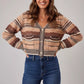 SO ME textured variegated multi-color striped cardigan