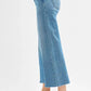 RISEN Tummy Control Mid Rise Crop Wide Front Slit Jeans - DAVERRI FASHIONS