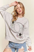 ADORA Rhinestone Accent Casual Sweatshirt - DAVERRI FASHIONS