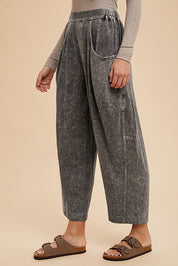 Annie Wear Mineral Washed Elastic Waist Pants Pants