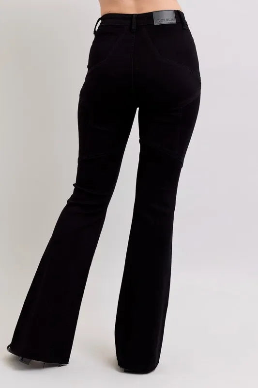 Judy Blue Full Size High Waist Star Seam Detail Flare Jeans