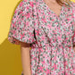 And The Why Full Size Floral Surplice Puff Sleeve Dress - DAVERRI FASHIONS