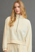 Umgee Full Size Half Zip Cropped Sweatshirt Plus Size Pastel Yellow