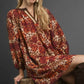 Umgee Animal Print Boho Tunic Dress with Contrast Trim Detail - DAVERRI FASHIONS