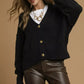 Umgee Button-Front V-Neck Knit Cardigan - DAVERRI FASHIONS