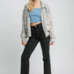 Umgee Two-Way Jacquard Zip-Up Jacket