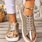 Sequin Lace Up Sneakers - DAVERRI FASHIONS