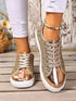 Sequin Lace Up Sneakers - DAVERRI FASHIONS