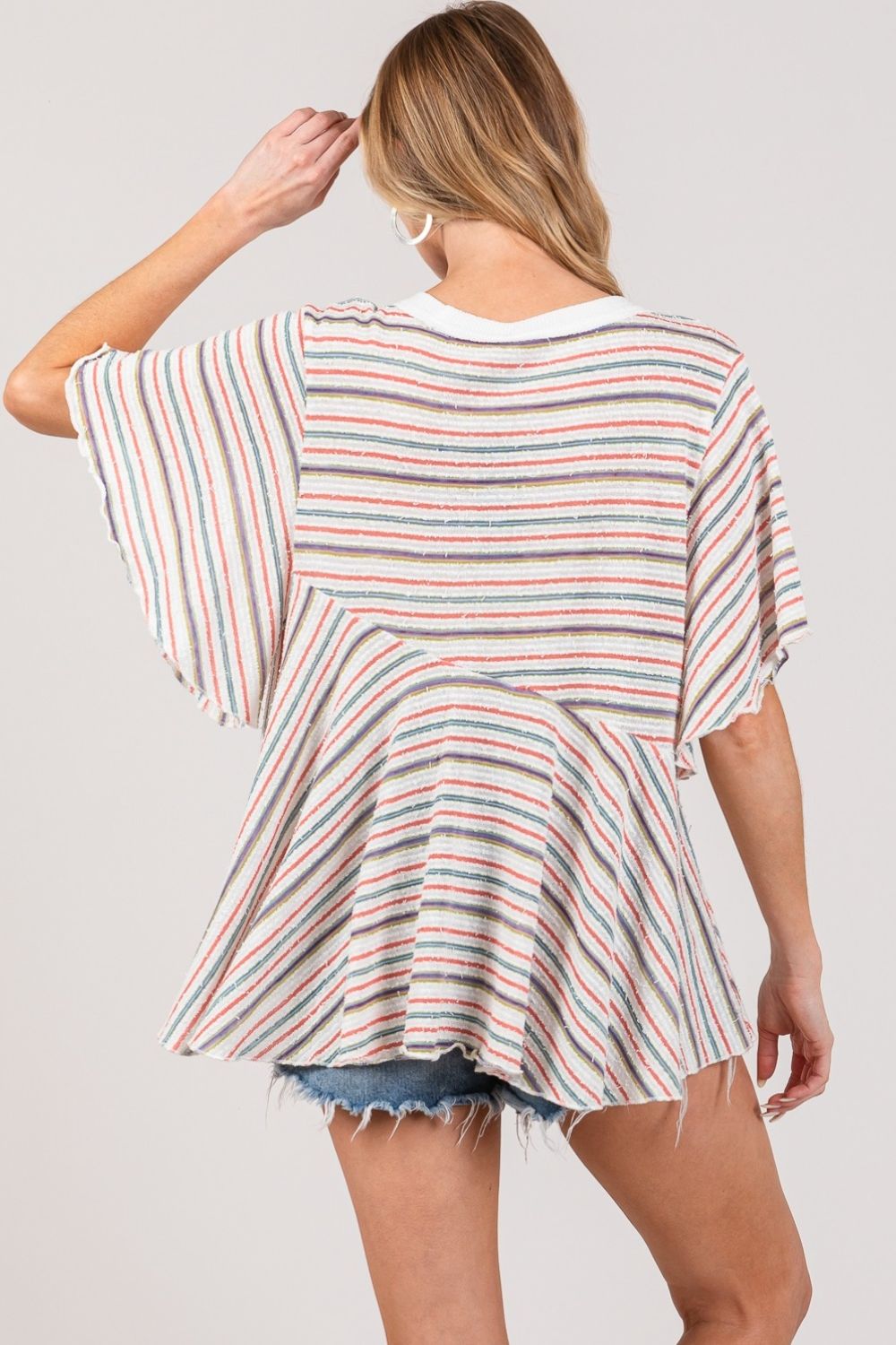 SAGE + FIG Full Size Round Neck Stripe Top Tops