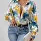 Daverri Fashions Floral Print Long Sleeve Shirt - DAVERRI FASHIONS