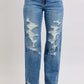 Judy Blue Full Size High Waist Heavy Destroy Straight Jeans Plus Size MD