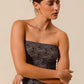SO ME Jacquard Floral Two Tone Seamless Tube Top Tube Tops