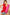 BiBi Shoulder Ribbon Tied Contrast Tank Red Fuchsia Tank Tops