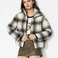 Plaid Zip Up Long Sleeve Jacket - DAVERRI FASHIONS