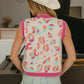 BiBi Leopard Sweater Vest With Front Tie and Scallop Detail Vests
