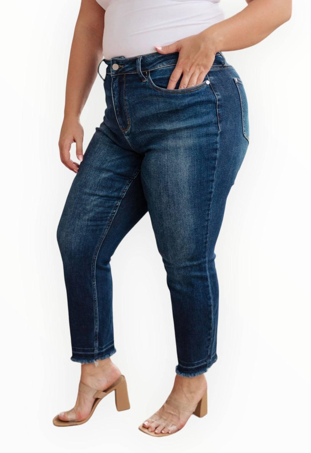 Judy Blue High Rise Release Hem Jeans Jeans