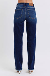 Judy Blue Full Size Raw Hem Straight Leg Jeans | Jeans Daverri Fashions