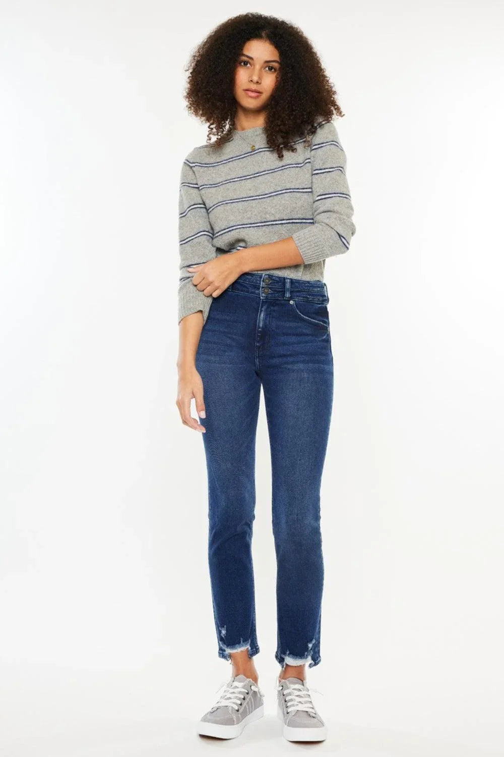 Kancan High Rise Slim Straight Jeans - DAVERRI FASHIONS