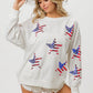BiBi American Flag Sequin Star Sweatshirt Sweatshirts