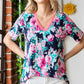 Heimish Full Size Floral V-Neck Short Sleeve T-Shirt - DAVERRI FASHIONS