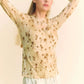Davi & Dani Floral Mesh Long Sleeve Sheer Layering Top - DAVERRI FASHIONS