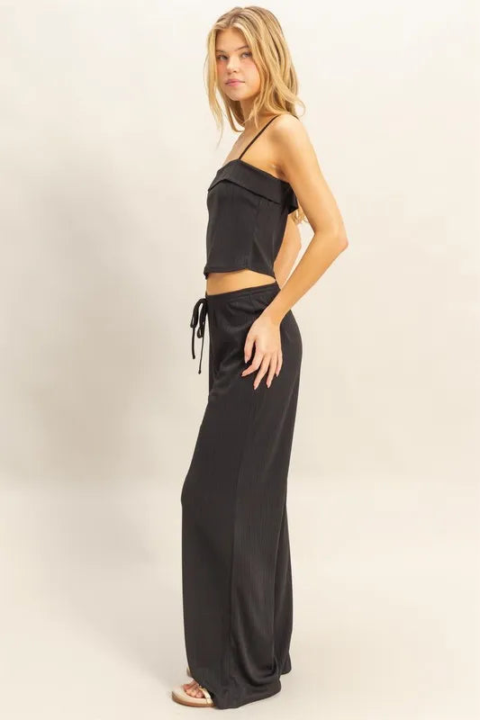 HYFVE Rib Knit Cami Top and Pants Set Outfit Sets