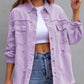 Distressed Drop Shoulder Denim Jacket - DAVERRI FASHIONS