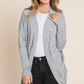 BOMBOM Open Front Long Sleeve Cocoon Cardigan Heather Gray