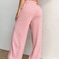 Striped Wide Leg Drawstring Pants - DAVERRI FASHIONS