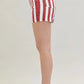 Judy Blue Full Size High Waist Americana Flag Fray Hem Shorts Plus Size Denim Shorts