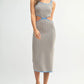 MABLE Multi Color Chevron Knit Bodycon Midi Dress