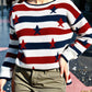 Daverri Stars and Stripes sweater with red white navy stripes stars
