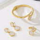 18K Gold-Plated Flower Jewelry Set - DAVERRI FASHIONS