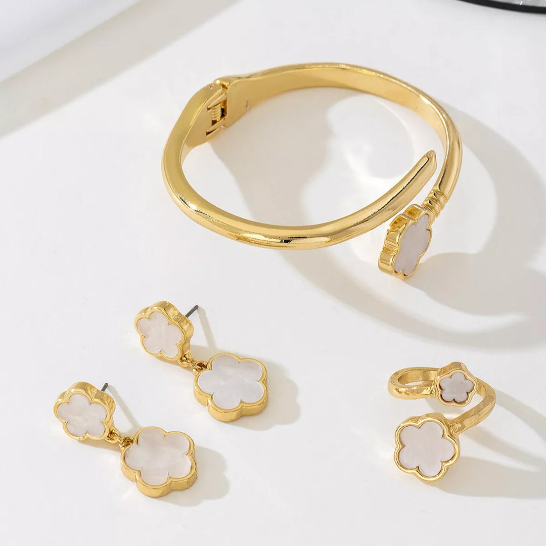 18K Gold-Plated Flower Jewelry Set | Jewelry Sets Daverri Fashions