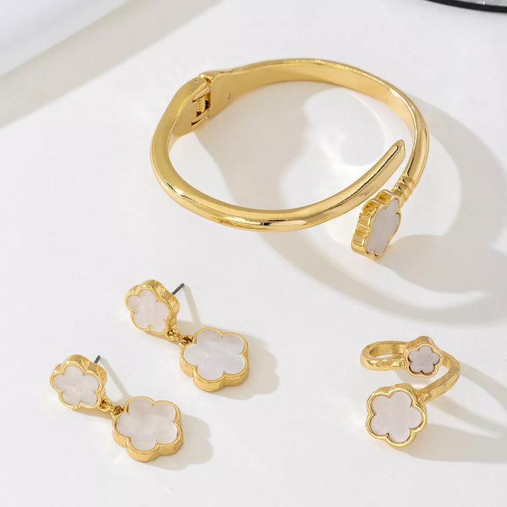 18K Gold-Plated Flower Jewelry Set | Jewelry Sets Daverri Fashions