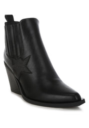 Black Melt Down Glitter Star Detail Chelsea Boots | Boots Daverri Fashions