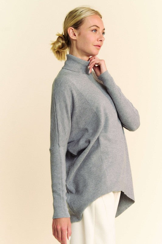 Davi & Dani Turtleneck Long Sleeve Knit Top Tops