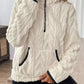 Cozy Sherpa Half Zip Sweatshirt - DAVERRI FASHIONS