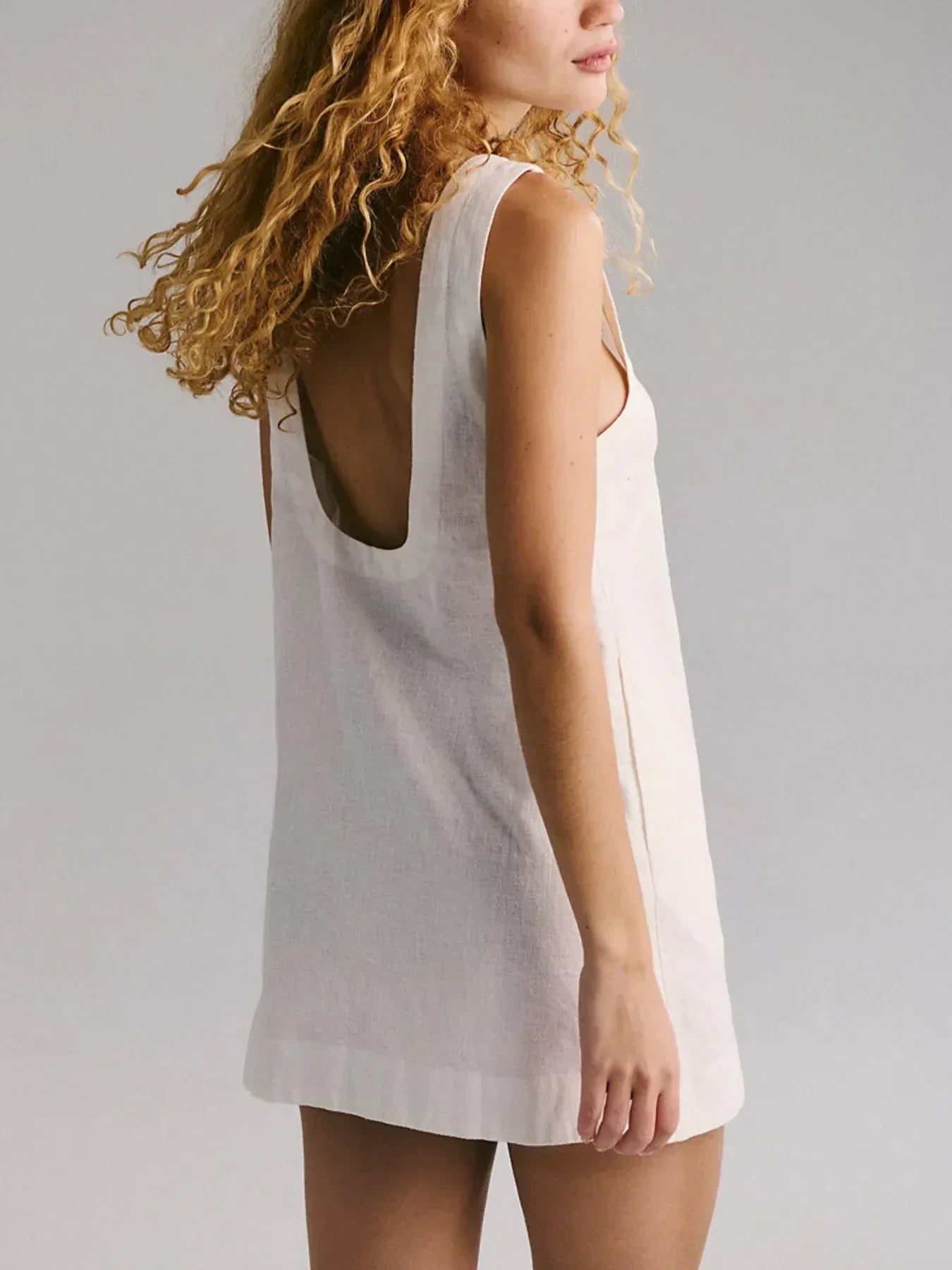 Backless Sleeveless Denim Mini Dress - DAVERRI FASHIONS