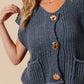 SO ME Big Metal Button Front Sweater Vest Sweater Vests