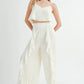 MABLE Crop Cami and Ruffled Wide Leg Pants Set Outfit Sets