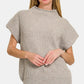 Zenana Short Sleeve Mock Neck Sweater - DAVERRI FASHIONS