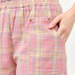 And The Why Plaid Print Smocked Detail Casual Shorts