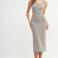 MABLE Multi Color Chevron Knit Bodycon Midi Dress