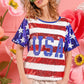 BiBi American Flag Theme USA Lettering Sequin Top Tops